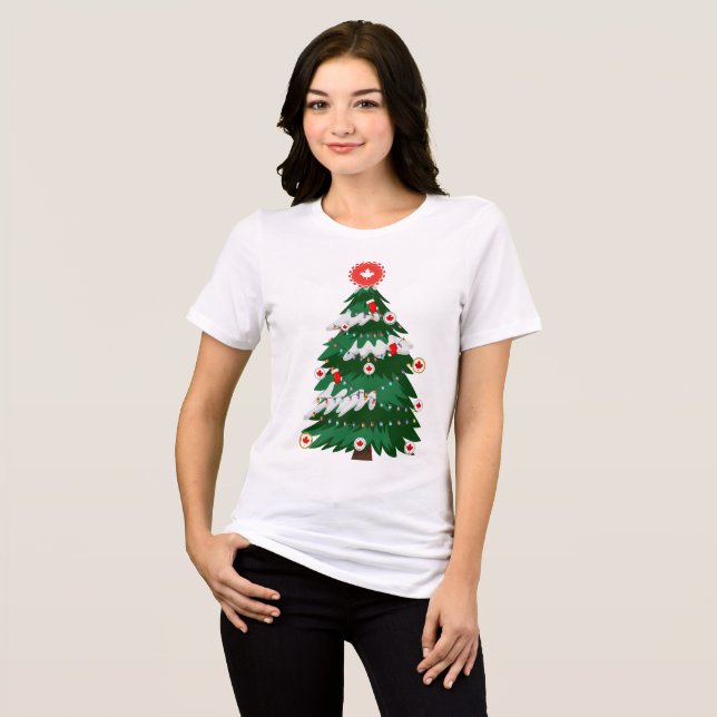 Kanada Julgran Canadian Ugly X-mas Sweater T Shirt (Framsida Full)