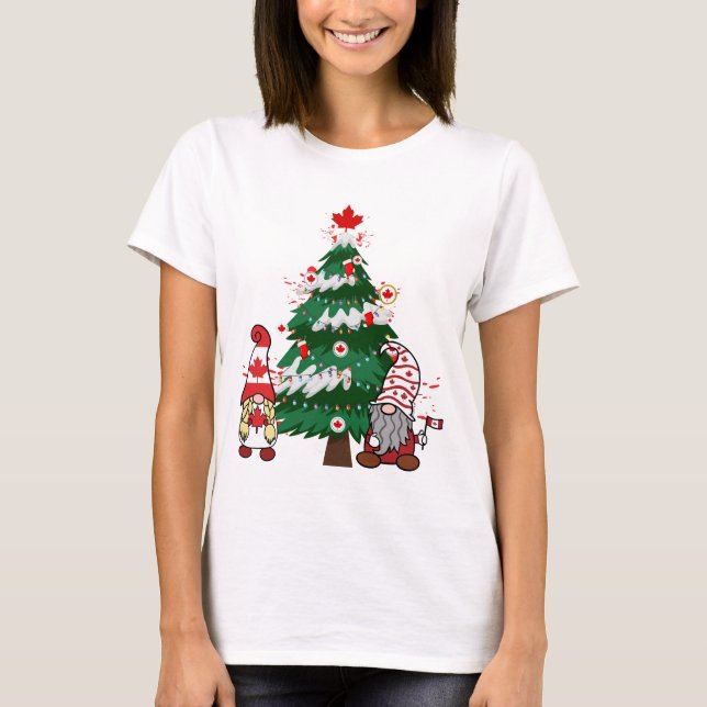 Kanada Julgran Canadian Ugly X-mas Sweater T Shirt (Framsida)