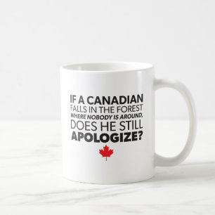 Kanada, Kanadensiska Humor - Apologize - Lustig No Kaffemugg