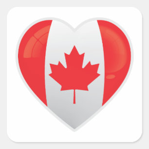 Kanada Kärlek Icon Fyrkantigt Klistermärke