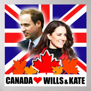 Kanada Kärlek Prince William & Kate Poster