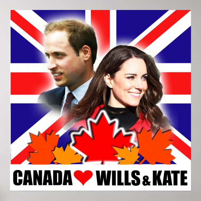 Kanada Kärlek Prince William & Kate Poster (Framsidan)