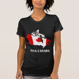 Kanada karta och flagga t-shirt