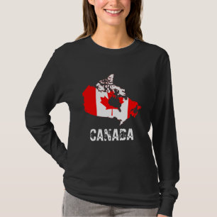 Kanada Karta och Flagga T Shirt