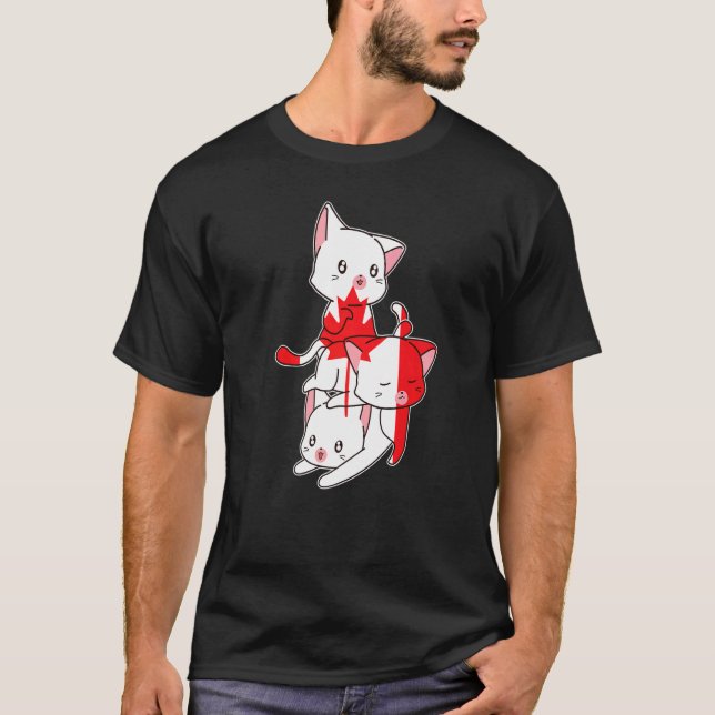 Kanada Katter Kanadensiska Kanada T Shirt (Framsida)