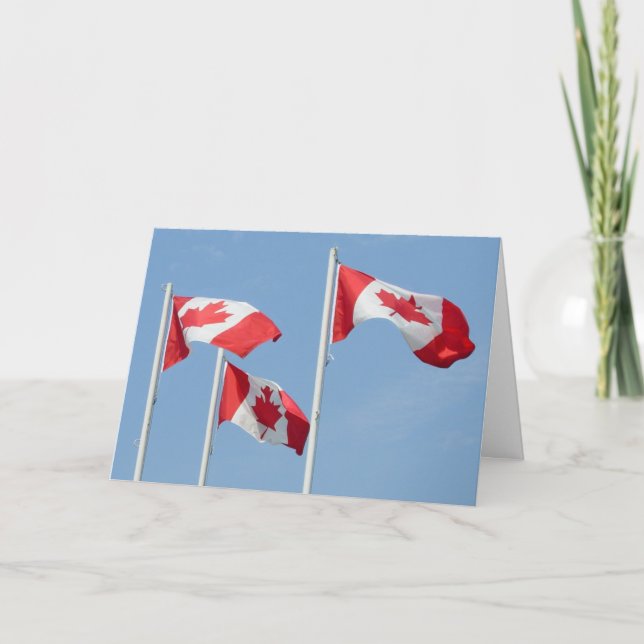 Kanada Kort Kanada Flagga Lyckönskningskort Bestäl (Framsida)