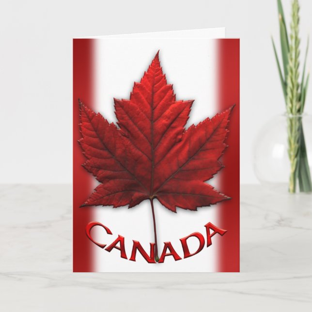 Kanada-kort Kanadas Flagga Greeting Cards Anpassni Kort (Framsida)
