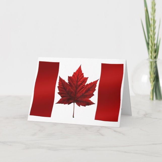 Kanada-kort Kanadas Flagga Greeting Cards Anpassni Kort (Framsida)