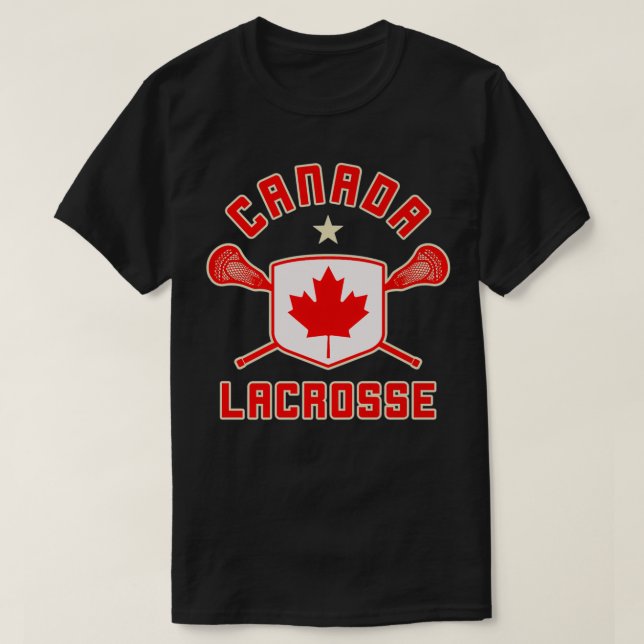 Kanada Lacrosse t Flagga Lax Sticks Shirt (Design framsida)