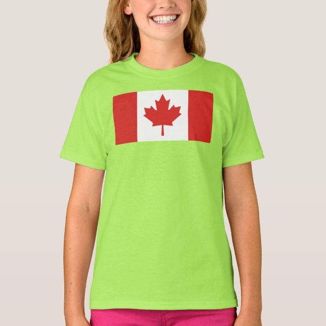 Kanada Land Flagga T Shirt (Framsida)