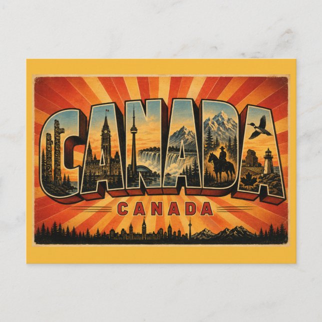 Kanada Land Vintage Vykort (Framsida)