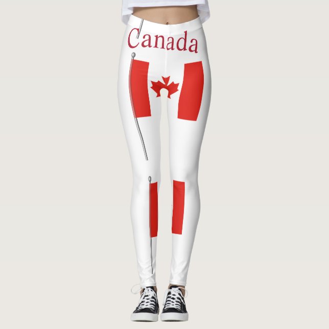 Kanada Landsflagga Thunder_Cove Leggings (Framsida)
