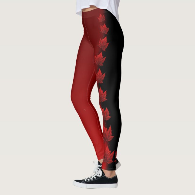 Kanada Leggings Anpassad Kanada Lönnlöv Byxor (Vänster)