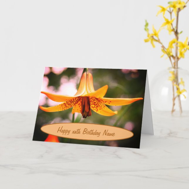 Kanada Lily Flower Personlig Birthday Kort (Gul blomma)