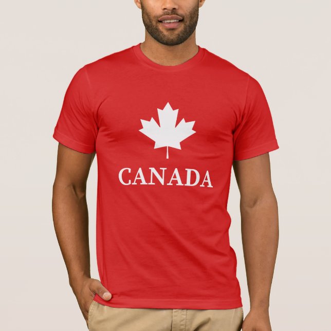 Kanada Lönnblad Kanadensisk Flagga T Shirt (Framsida)