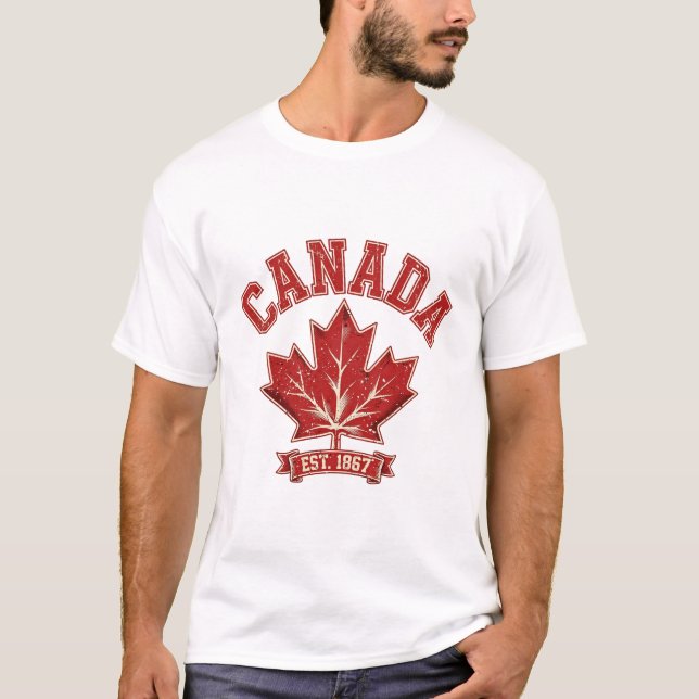 Kanada lönnlöv Vintage T Shirt (Framsida)