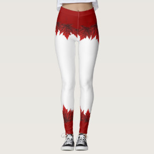 Kanada Lönnlövstrumpor Höstlövstrumpor Leggings