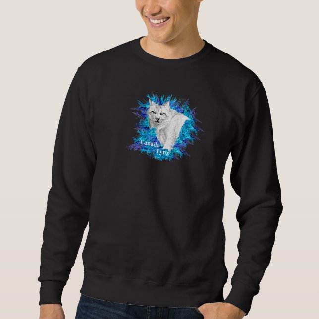 Kanada Lynx. Fractal. Lång Ärmad Tröja (Framsida)