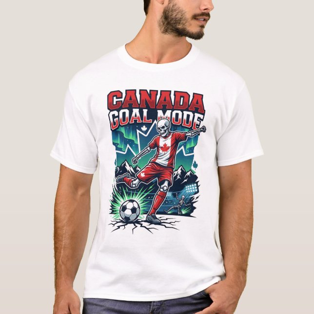Kanada mål läge skelett striker nationer dynamisk  t shirt (Framsida)