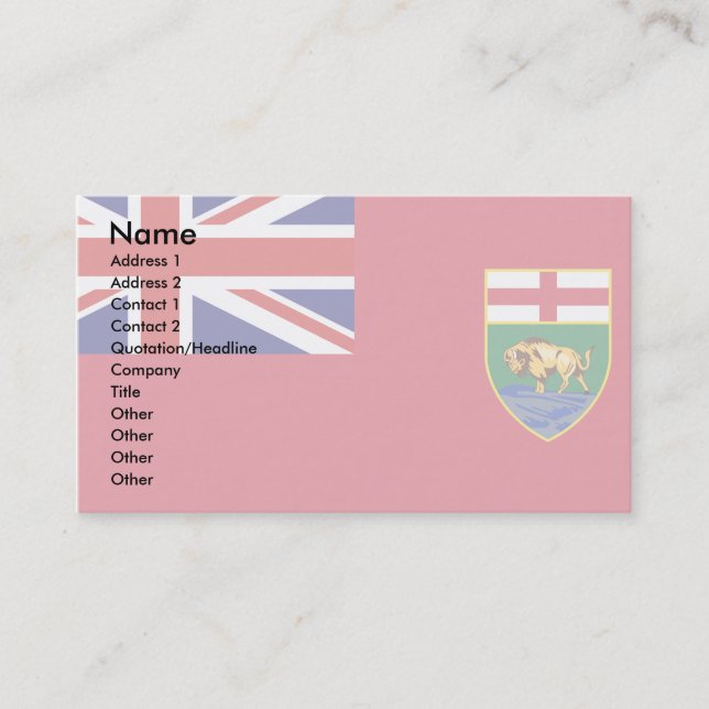 Kanada Manitoba Flagga Visitkort (Framsida)