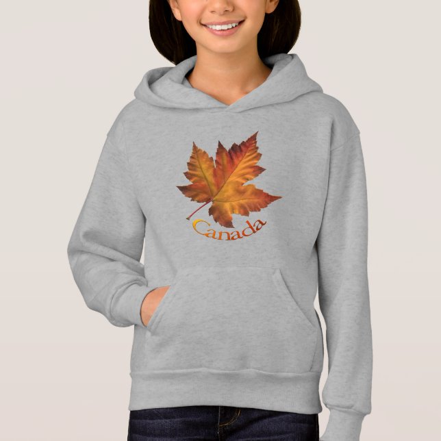Kanada Maple Löv Barn Hoodie Kanada Sweatshirt T Shirt (Framsida)