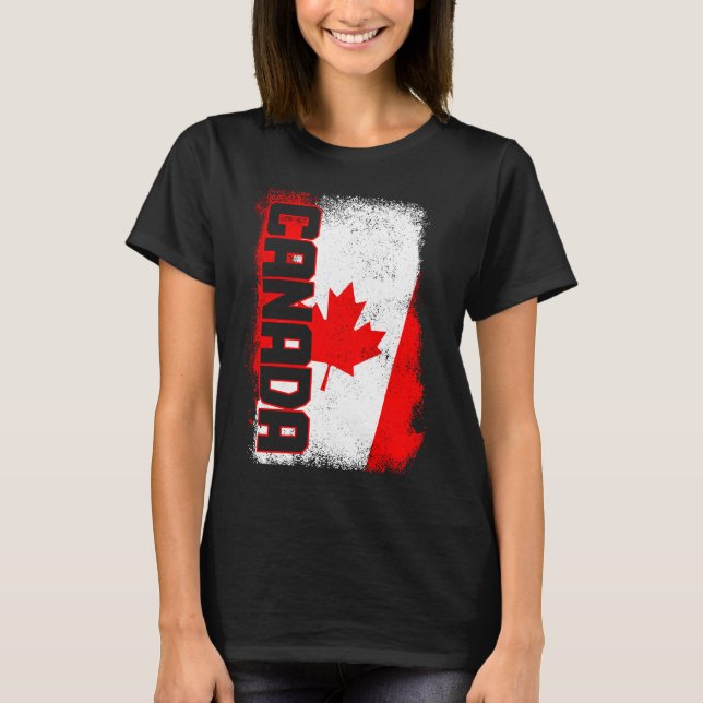 Kanada Maple Löv Canadian Flagga Pride 4 T Shirt (Framsida)