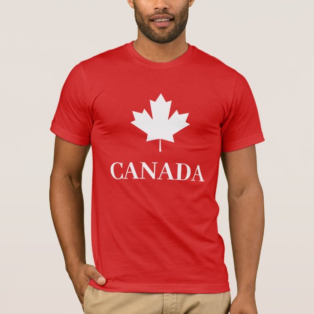 Kanada, Maple Löv Canadian Flagga T Shirt (Framsida)