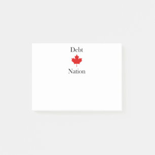 Kanada Maple Löv Debt Nation Light-Färg Post-it Block