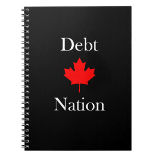 Kanada Maple Löv Debt Nation Mörk Färg Anteckningsbok