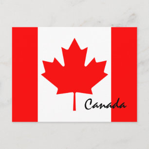 Kanada Maple Löv Flagga Färger Vykort