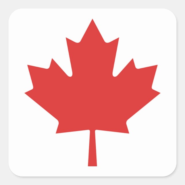 Kanada Maple Löv Fyrkantigt Klistermärke (Framsida)