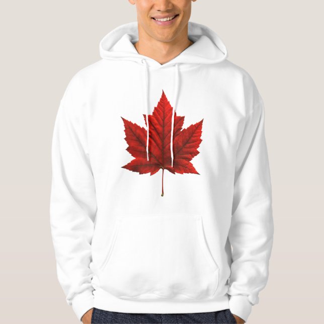 Kanada Maple Löv Hooded Sweatshirt Kanada Hoodie (Framsida)