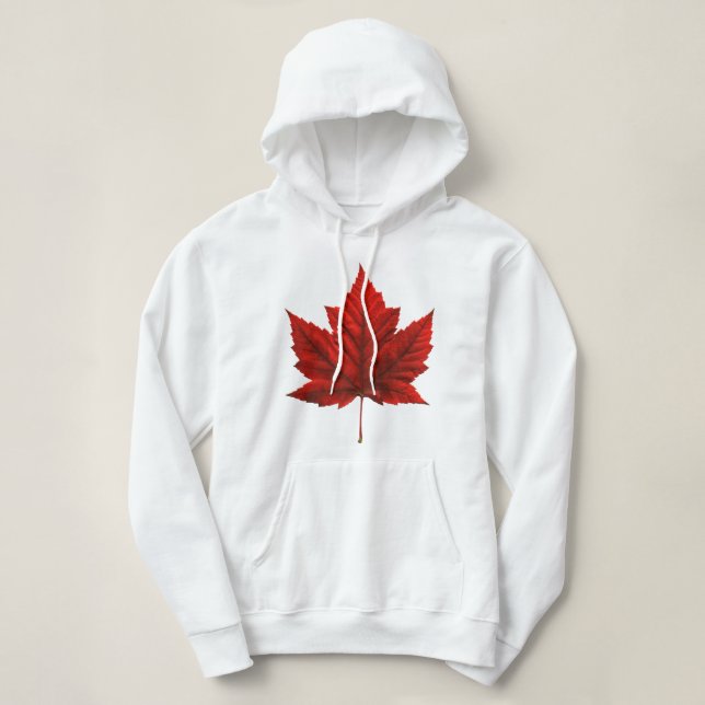 Kanada Maple Löv Hooded Sweatshirt Kanada Hoodie T Shirt (Design framsida)
