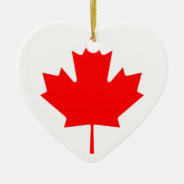Kanada Maple Löv Julgransprydnad Keramik (Framsidan)