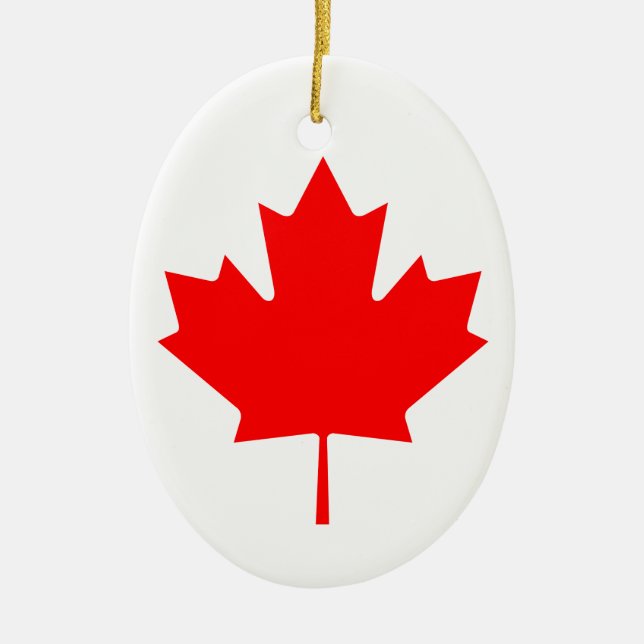 Kanada Maple Löv Julgransprydnad Keramik (Framsidan)