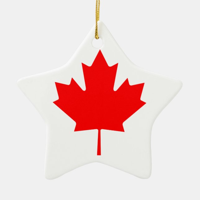 Kanada Maple Löv Julgransprydnad Keramik (Framsidan)