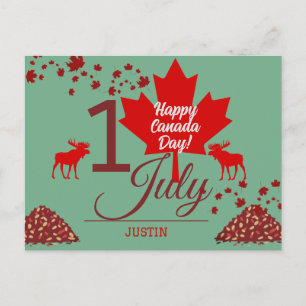 Kanada Maple Löv, Lycklig canada Day, 1 juli Helg Vykort