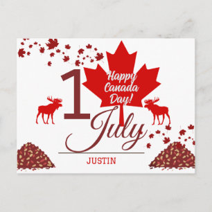 Kanada Maple Löv, Lycklig canada Day, 1 juli Helg Vykort