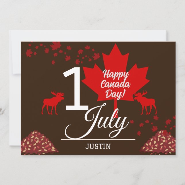 Kanada Maple Löv, Lycklig canada Day, 1 juli Julkort (Framsida)