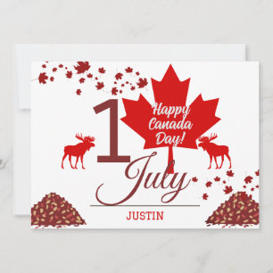 Kanada Maple Löv, Lycklig canada Day, 1 juli Julkort