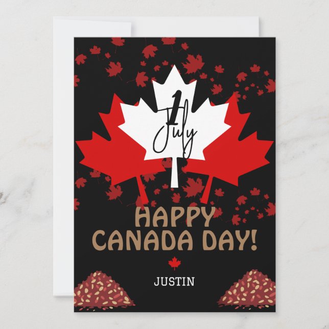 Kanada Maple Löv, Lycklig canada Day, 1 juli Julkort (Framsida)