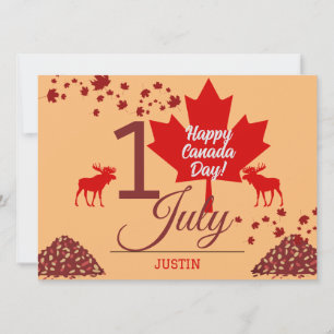 Kanada Maple Löv, Lycklig canada Day, 1 juli Julkort