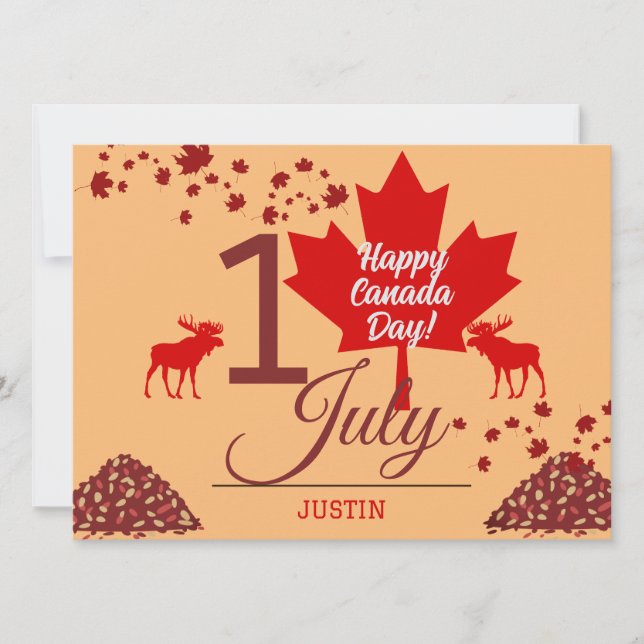 Kanada Maple Löv, Lycklig canada Day, 1 juli Julkort (Framsida)