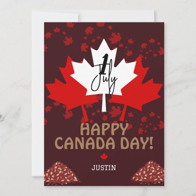 Kanada Maple Löv, Lycklig canada Day, 1 juli Julkort (Framsida)