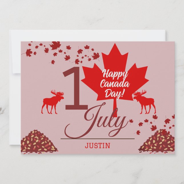 Kanada Maple Löv, Lycklig canada Day, 1 juli Julkort (Framsida)