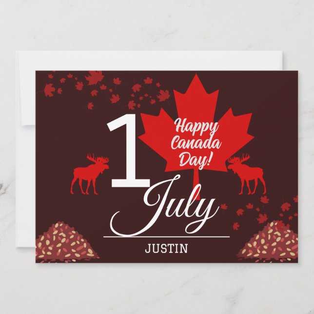 Kanada Maple Löv, Lycklig canada Day, 1 juli Julkort (Framsida)