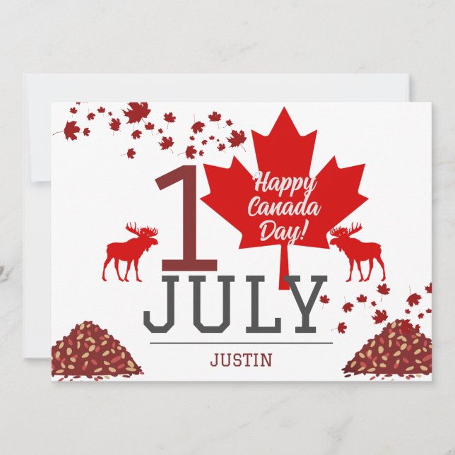 Kanada Maple Löv, Lycklig canada Day, 1 juli Julkort (Framsida)