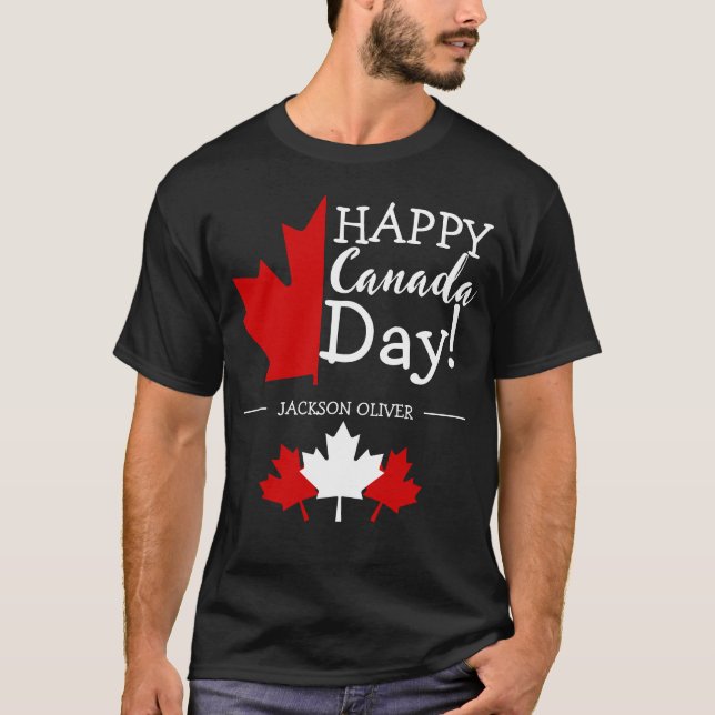 Kanada Maple Löv, Lycklig canada Day, 1 juli T Shirt (Framsida)