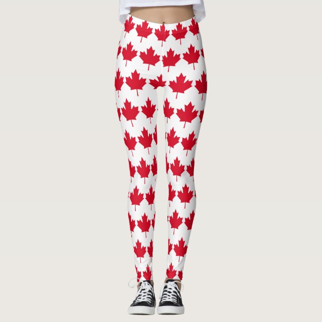 Kanada Maple Löv Patriotic Free not Sales Leggings (Framsida)