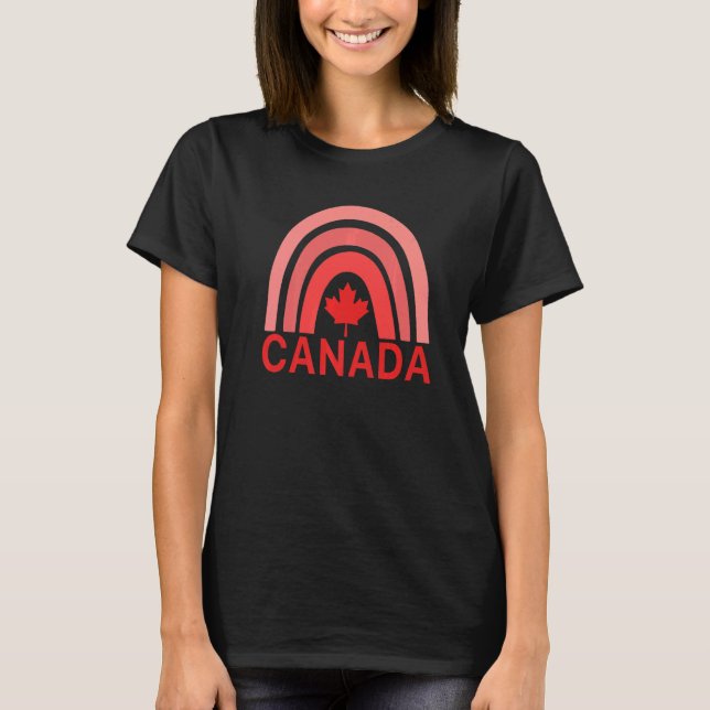 Kanada Maple Löv Rainbow Canadian Symbols Canadia T Shirt (Framsida)